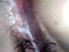 Creampie i hårig fitta